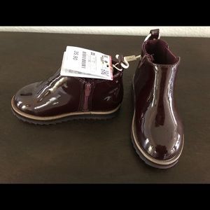 Burgundy Zara baby boots, size 23 (US 7)